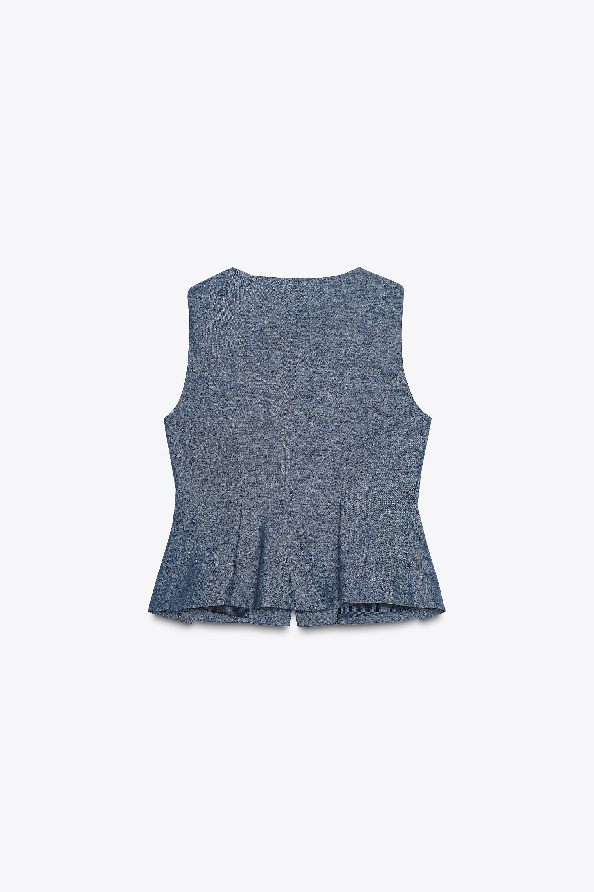GILET PEPLUM EN LIN